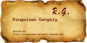 Ringeisen Gergely névjegykártya
